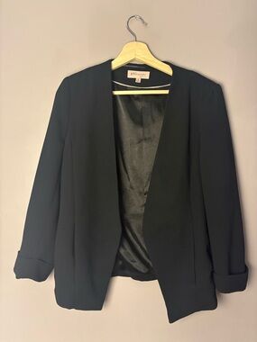 Philosophy Black Open-Front Collarless Blazer women’s Medium